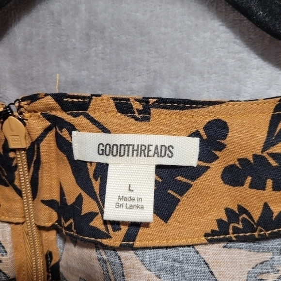 Goodthreads Women's Relaxed Fit Summer Dress, Brown/Black, Size Large - Picture 5 of 6